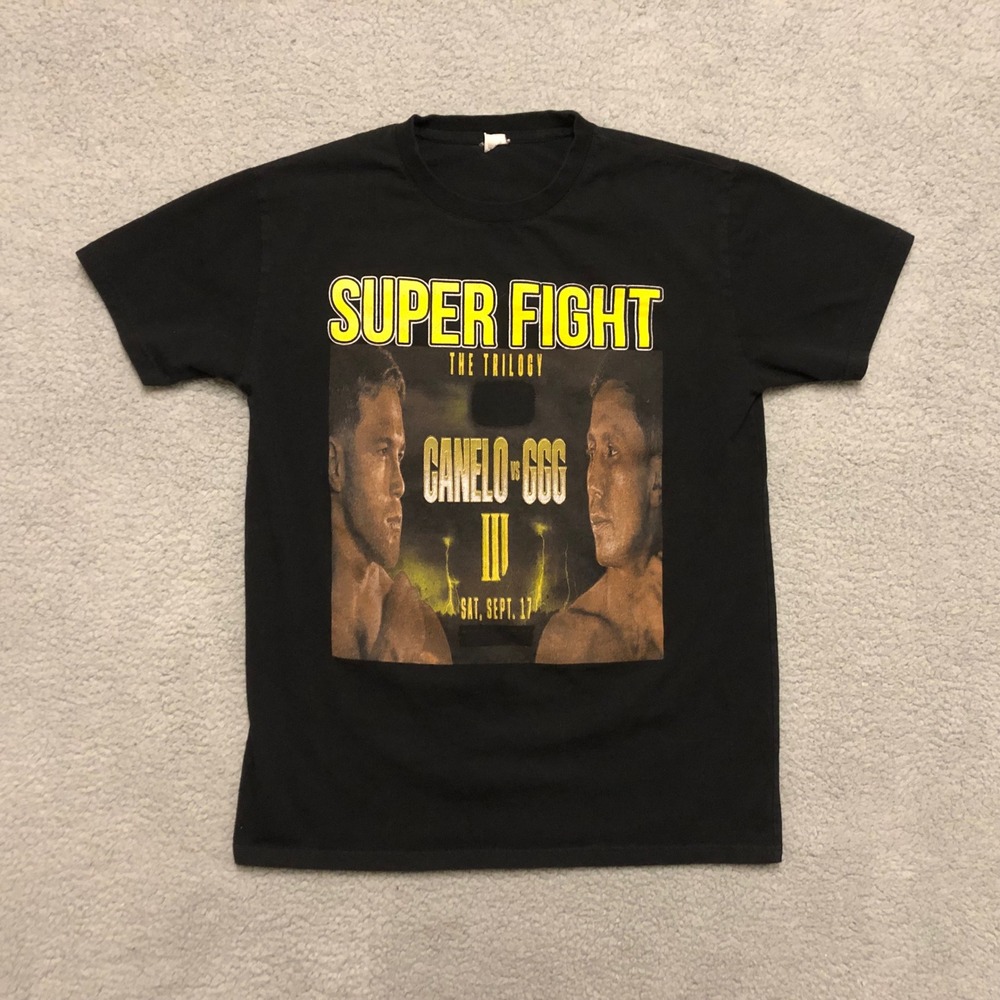 Canelo vs GGG III Super Fight The‎ Trilogy Boxing Graphic T-Shirt Black Mens S
